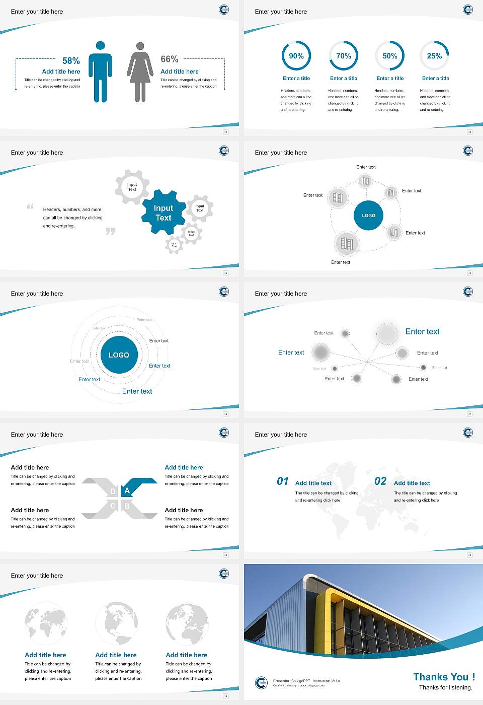 Cranfield University Course/Courseware Creation PPT Template16:9 ratio PPT effect preview image4