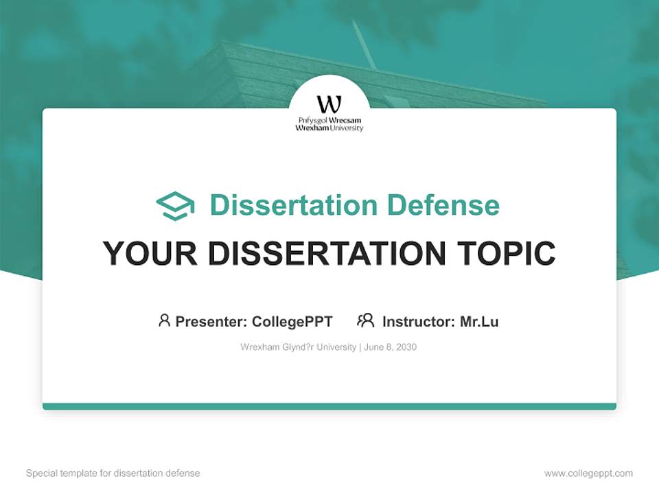 Wrexham Glynd?r University Graduation Thesis Defense PPT Template4:3 ratio PPT effect preview image7
