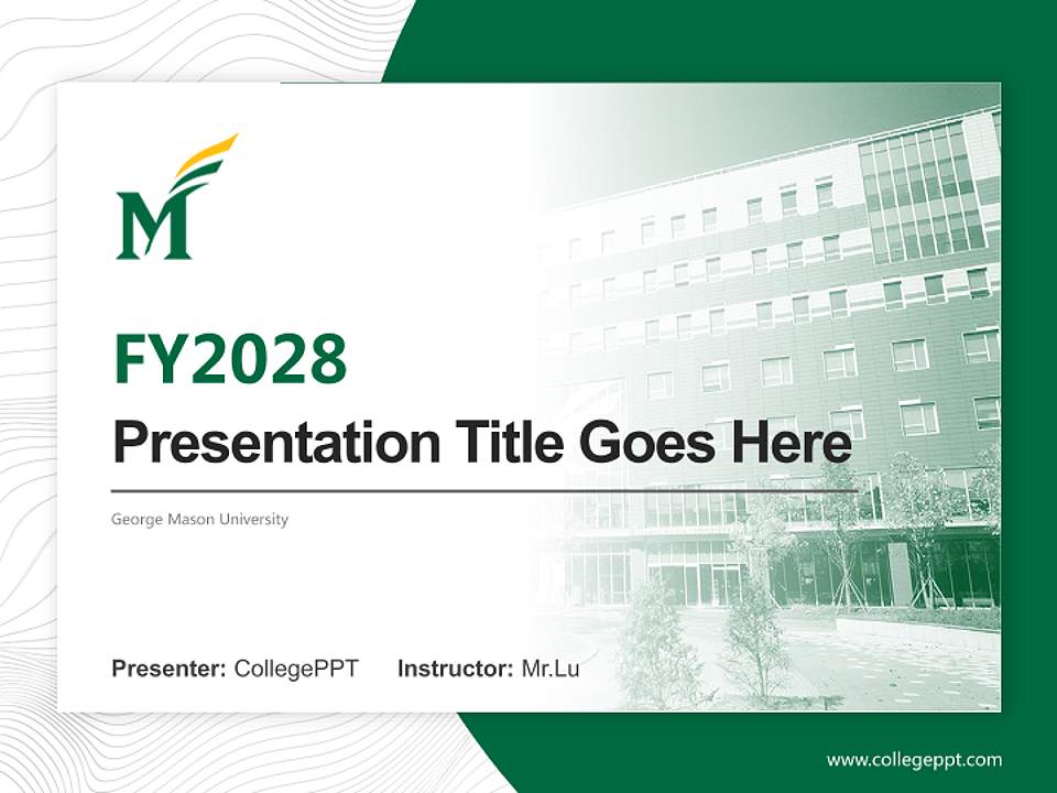 George Mason University Academic Presentation/Research Findings Report PPT Template4:3 ratio PPT effect preview image5