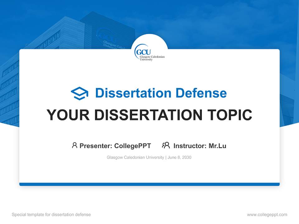 Glasgow Caledonian University Graduation Thesis Defense PPT Template4:3 ratio PPT effect preview image7