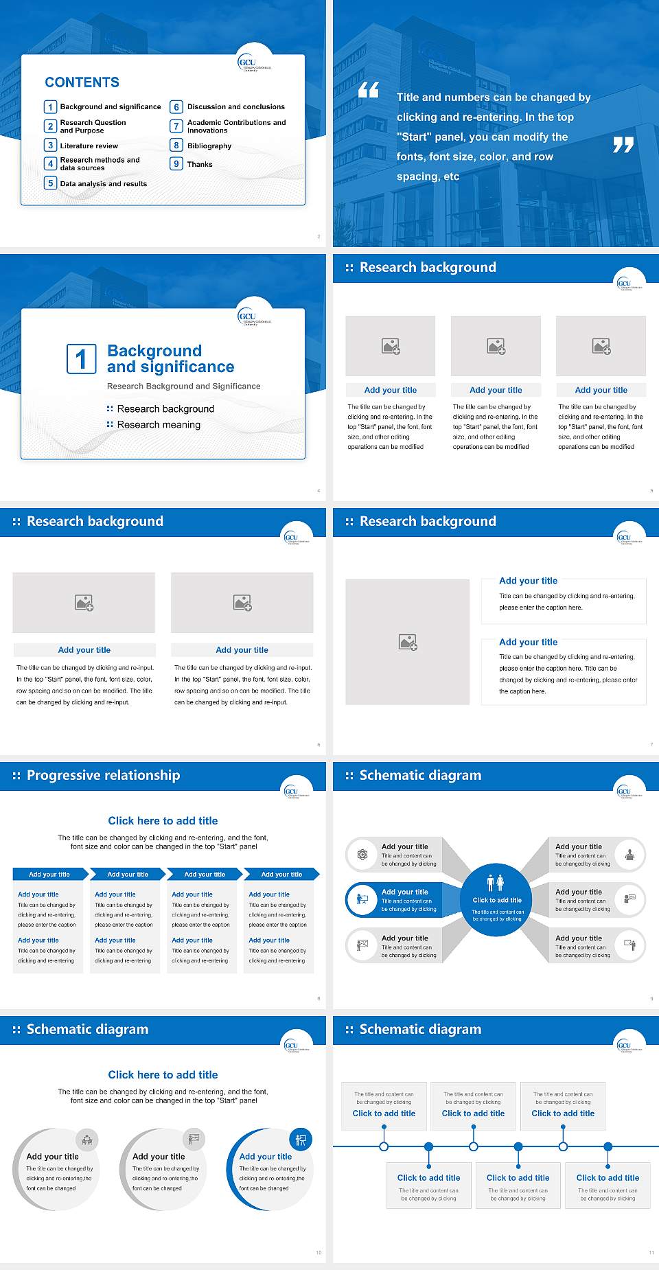 Glasgow Caledonian University Graduation Thesis Defense PPT Template4:3 ratio PPT effect preview image2