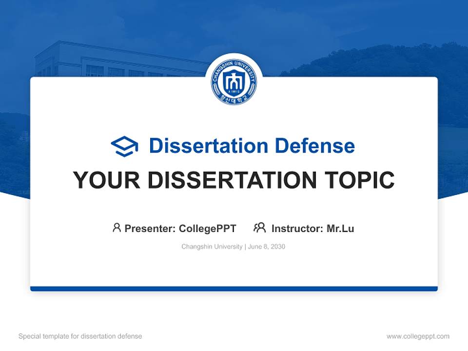 Changshin University Graduation Thesis Defense PPT Template4:3 ratio PPT effect preview image7