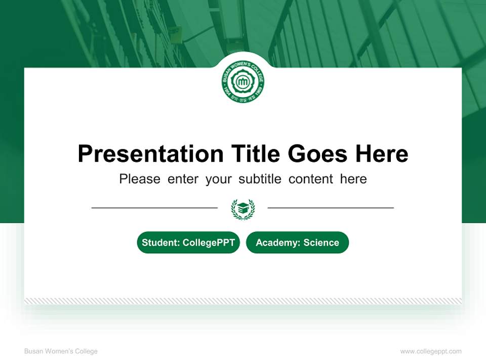 Busan Women’s College National Scholarship Defense PPT Template4:3 ratio PPT effect preview image4