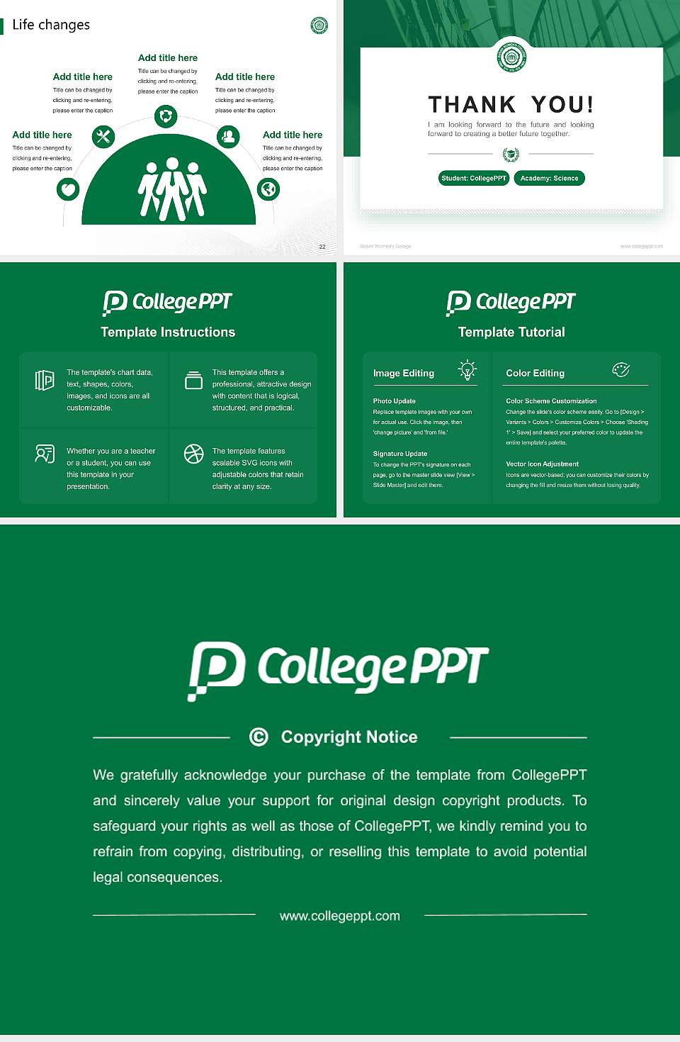 Busan Women’s College National Scholarship Defense PPT Template4:3 ratio PPT effect preview image4