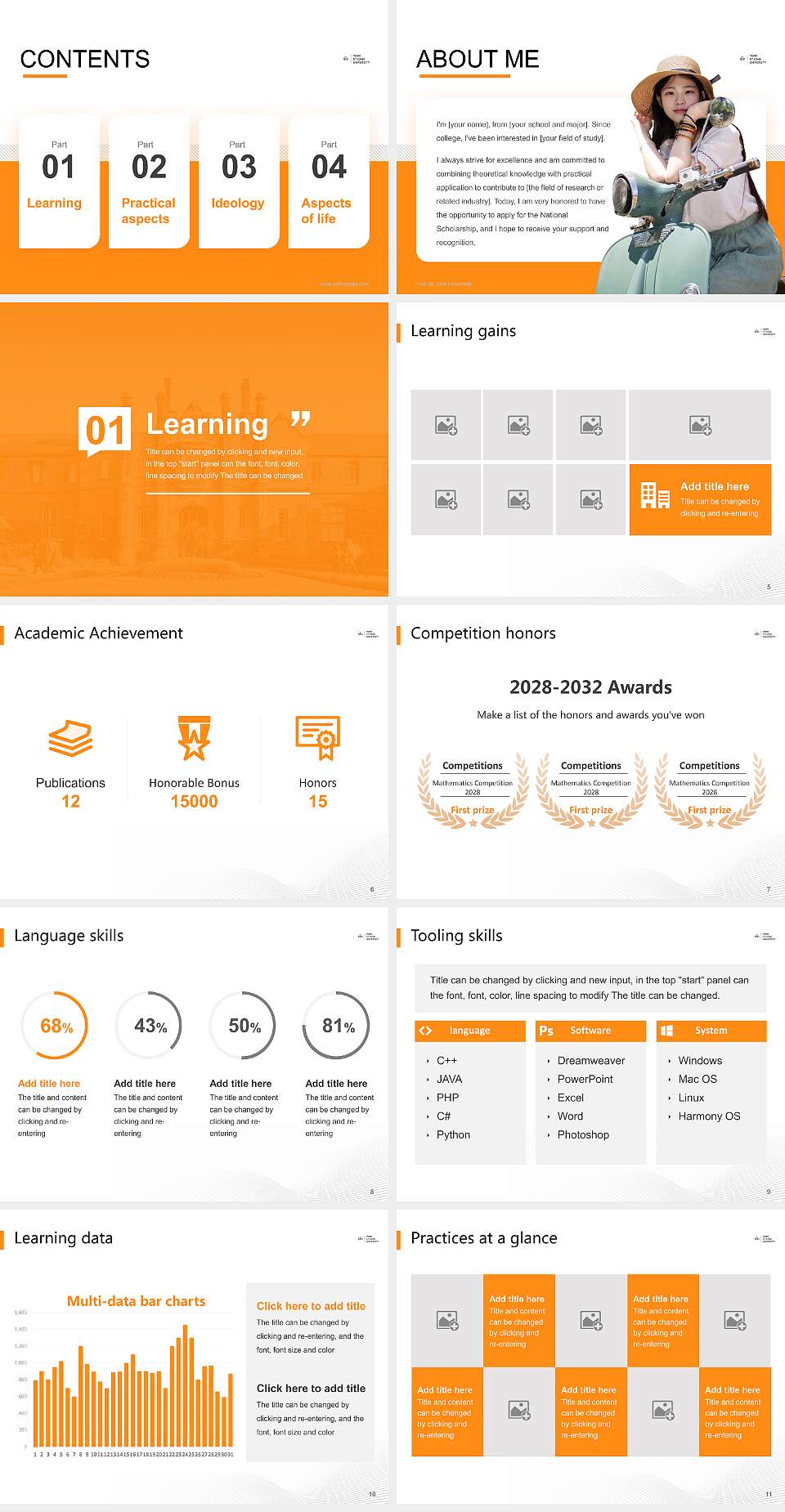 York St John University National Scholarship Defense PPT Template4:3 ratio PPT effect preview image2