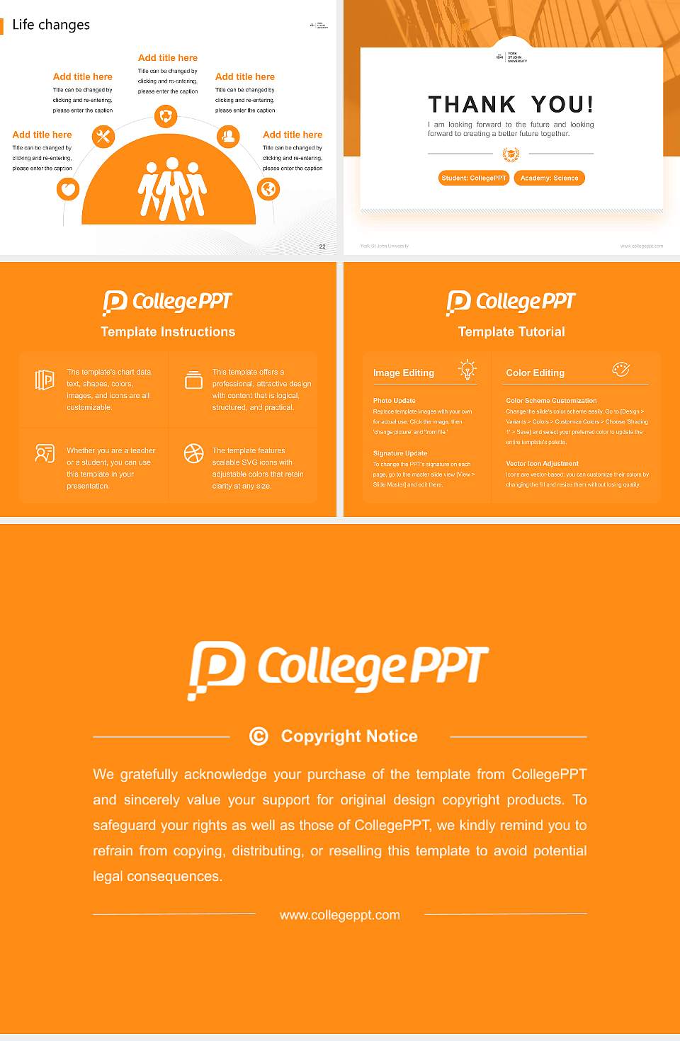 York St John University National Scholarship Defense PPT Template4:3 ratio PPT effect preview image4