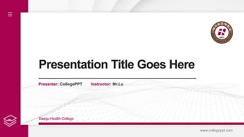 Daegu Health College Thesis Proposal/Graduation Defense PPT Template
