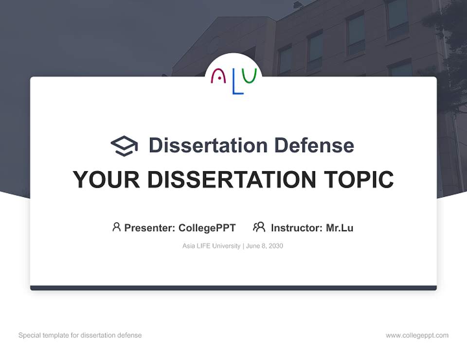 Asia LIFE University Graduation Thesis Defense PPT Template4:3 ratio PPT effect preview image7