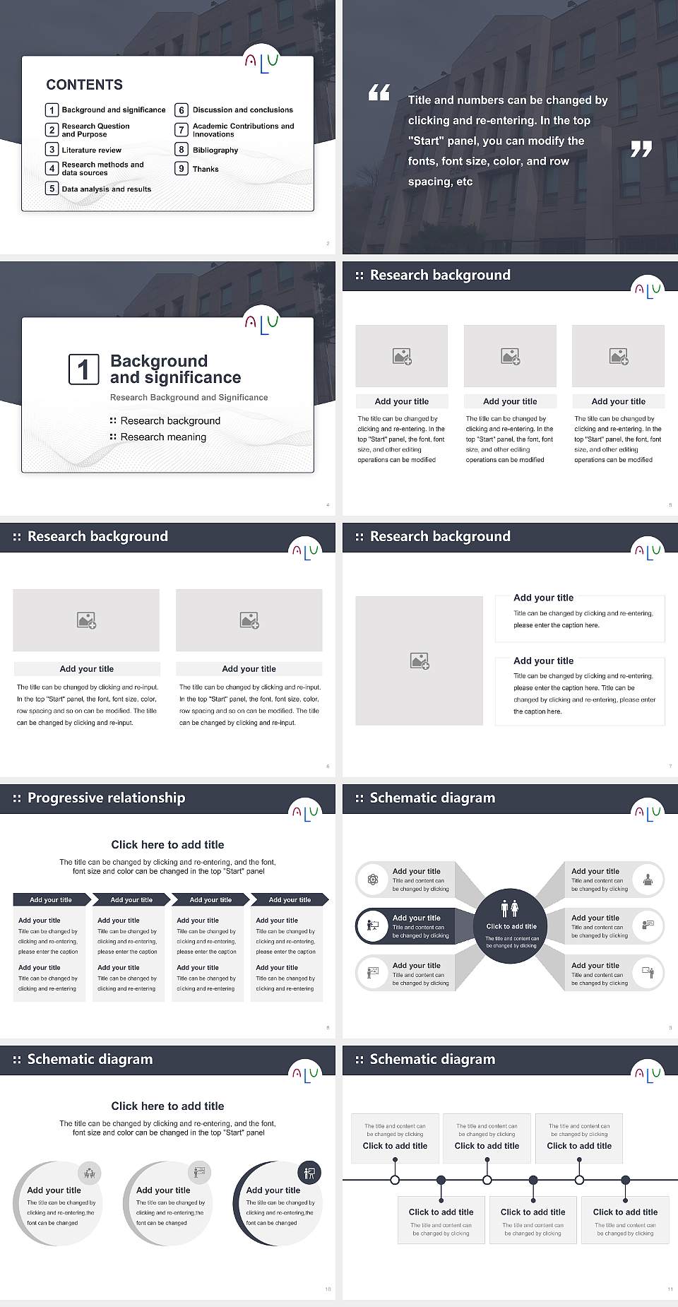 Asia LIFE University Graduation Thesis Defense PPT Template4:3 ratio PPT effect preview image2