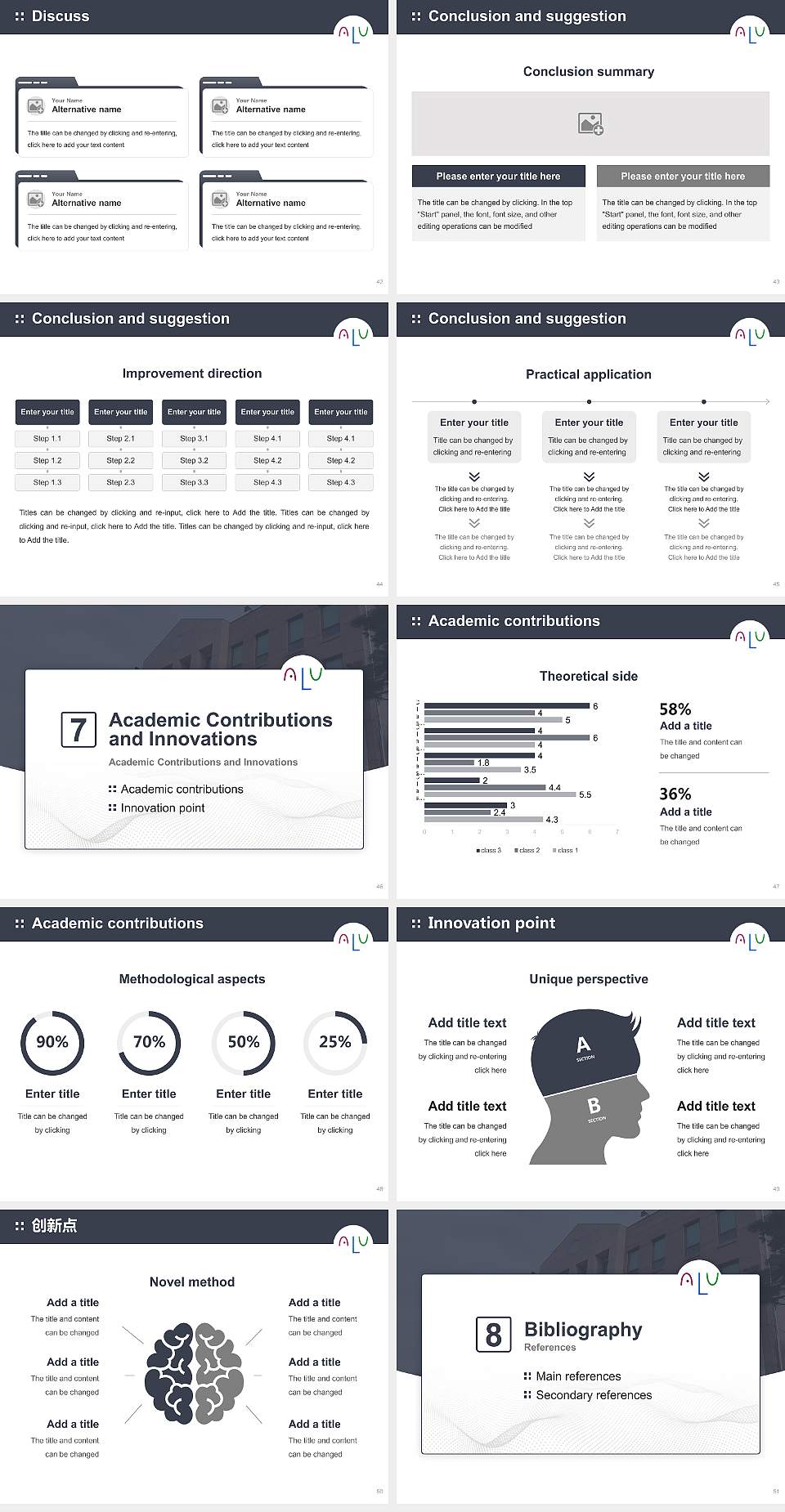 Asia LIFE University Graduation Thesis Defense PPT Template4:3 ratio PPT effect preview image6
