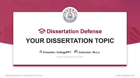 Hannam University Graduation Thesis Defense PPT Template