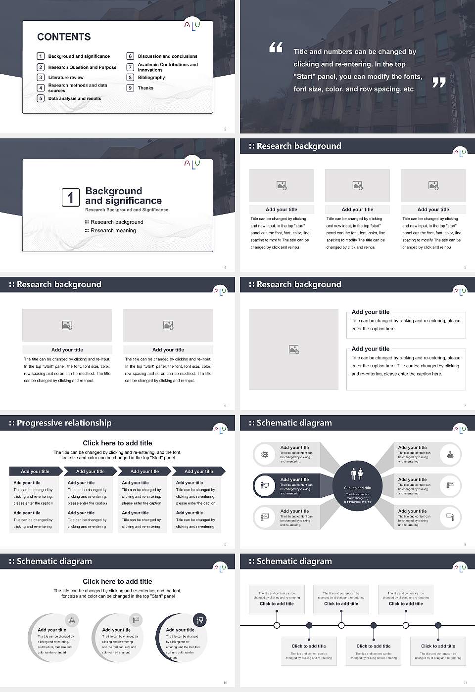 Asia LIFE University Graduation Thesis Defense PPT Template16:9 ratio PPT effect preview image2