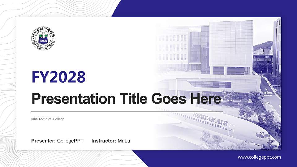 Inha Technical College Academic Presentation/Research Findings Report PPT Template16:9 ratio PPT effect preview image