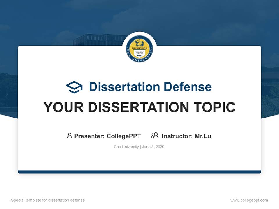 Cha University Graduation Thesis Defense PPT Template4:3 ratio PPT effect preview image7