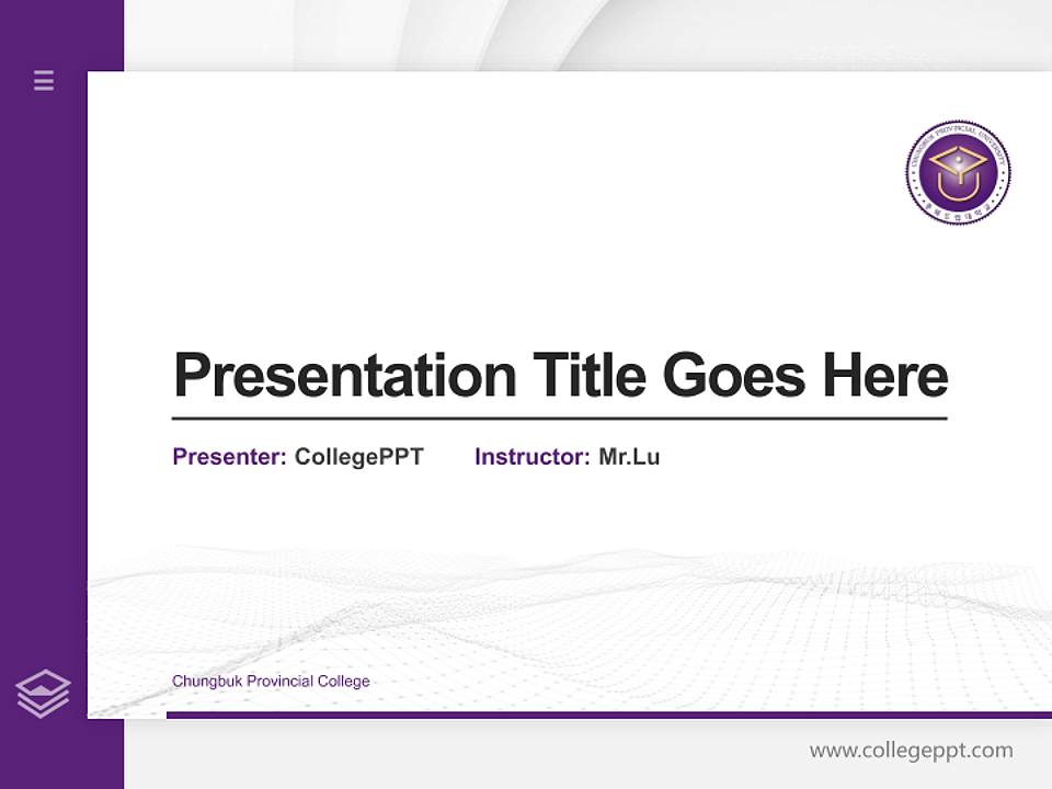 Chungbuk Provincial College Thesis Proposal/Graduation Defense PPT Template_Slide preview image1