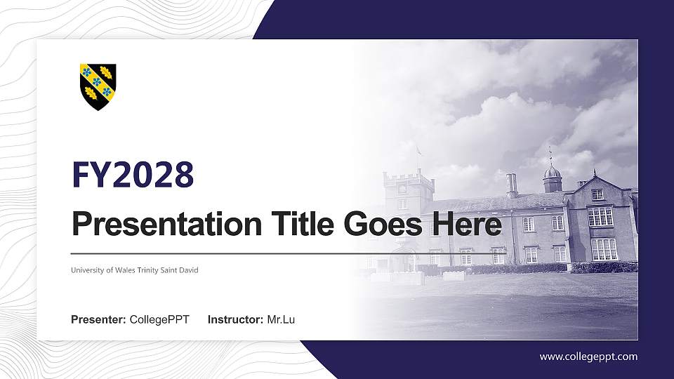 University of Wales Trinity Saint David Academic Presentation/Research Findings Report PPT Template16:9 ratio PPT effect preview image