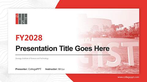 Gwangju Institute of Science and Technology Academic Presentation/Research Findings Report PPT Template