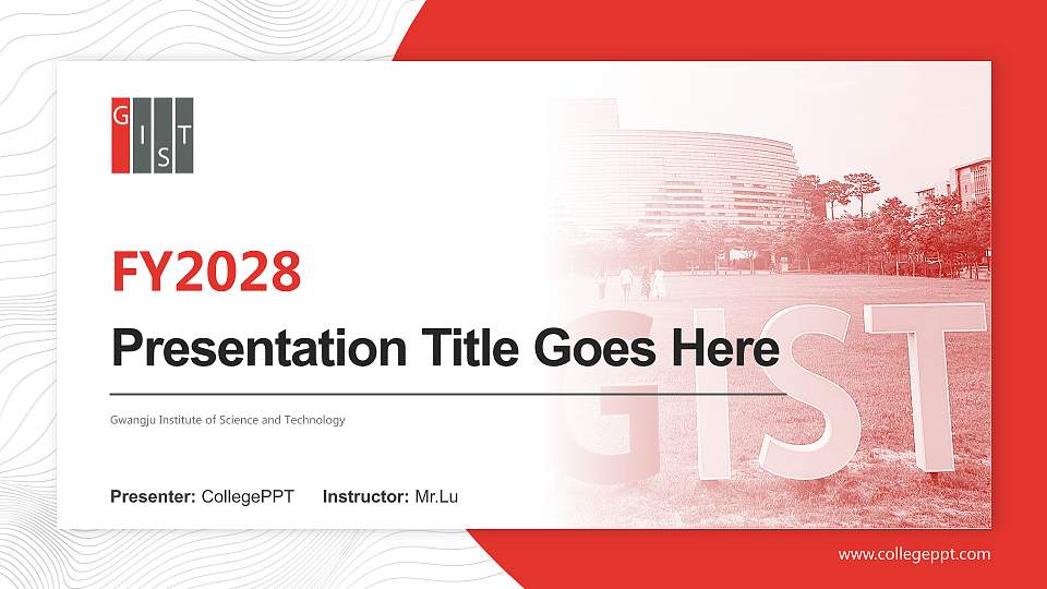 Gwangju Institute of Science and Technology Academic Presentation/Research Findings Report PPT Template16:9 ratio PPT effect preview image