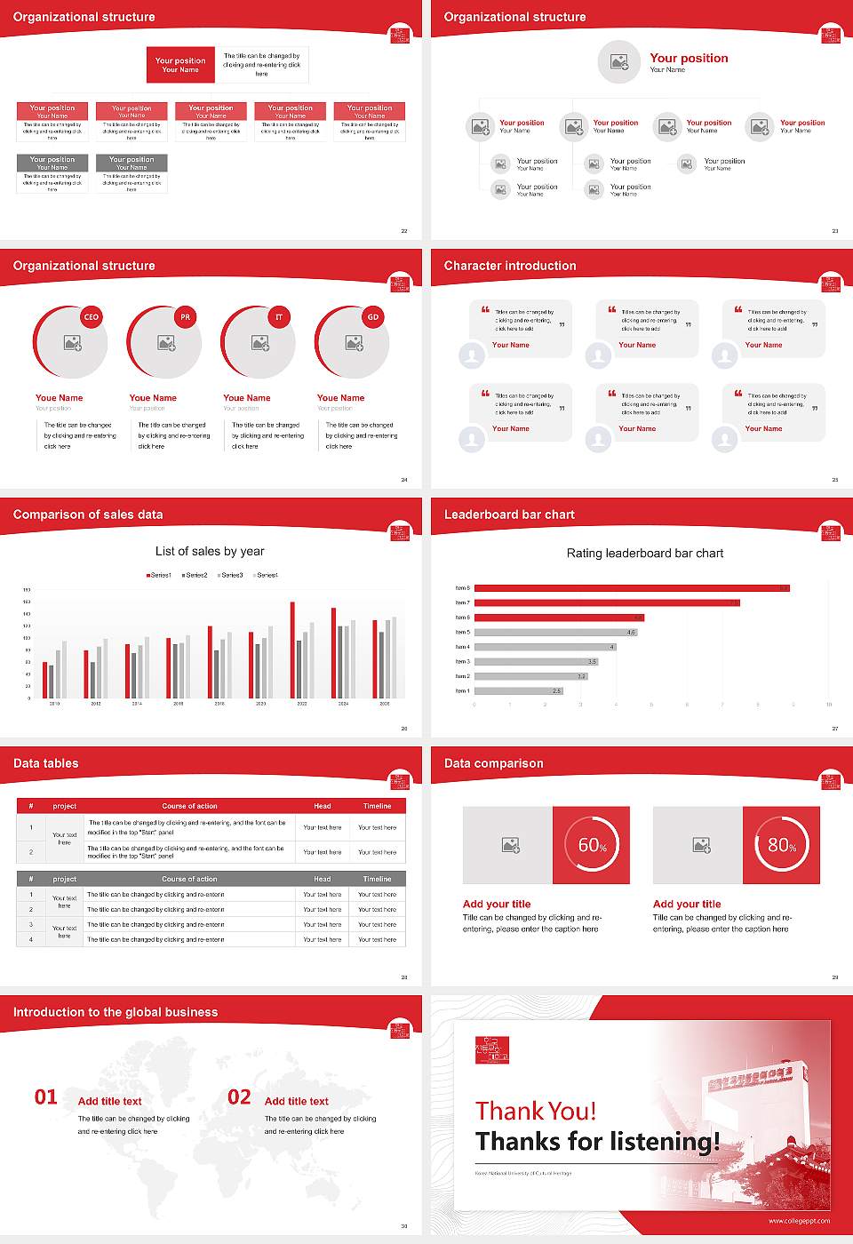 Korea National University of Cultural Heritage Academic Presentation/Research Findings Report PPT Template16:9 ratio PPT effect preview image4