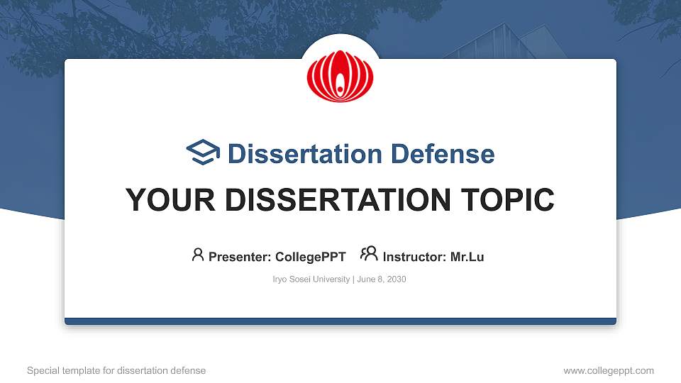 Iryo Sosei University Graduation Thesis Defense PPT Template16:9 ratio PPT effect preview image