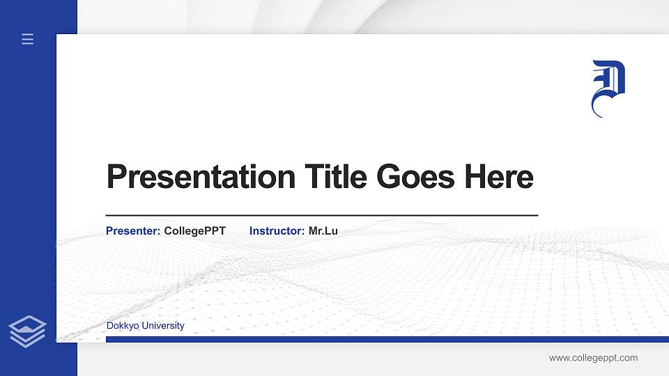 Dokkyo University Thesis Proposal/Graduation Defense PPT Template16:9 ratio PPT effect preview image
