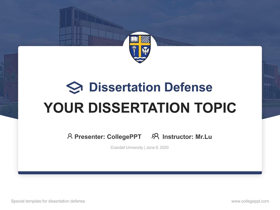 Crandall University Graduation Thesis Defense PPT Template4:3 ratio PPT effect preview image7