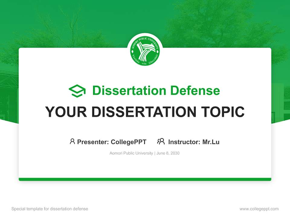 Aomori Public University Graduation Thesis Defense PPT Template4:3 ratio PPT effect preview image7