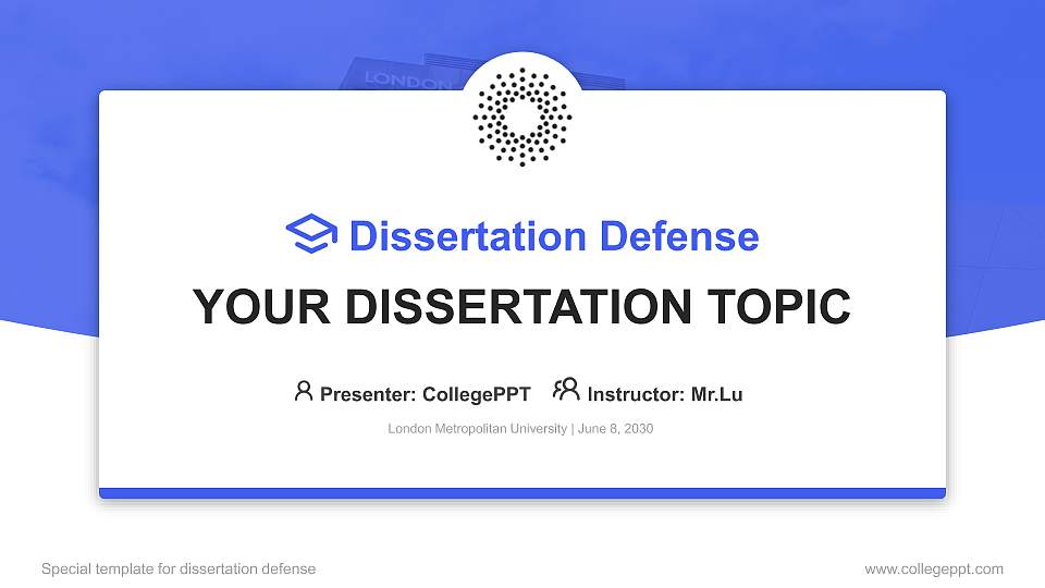 London Metropolitan University Graduation Thesis Defense PPT Template16:9 ratio PPT effect preview image