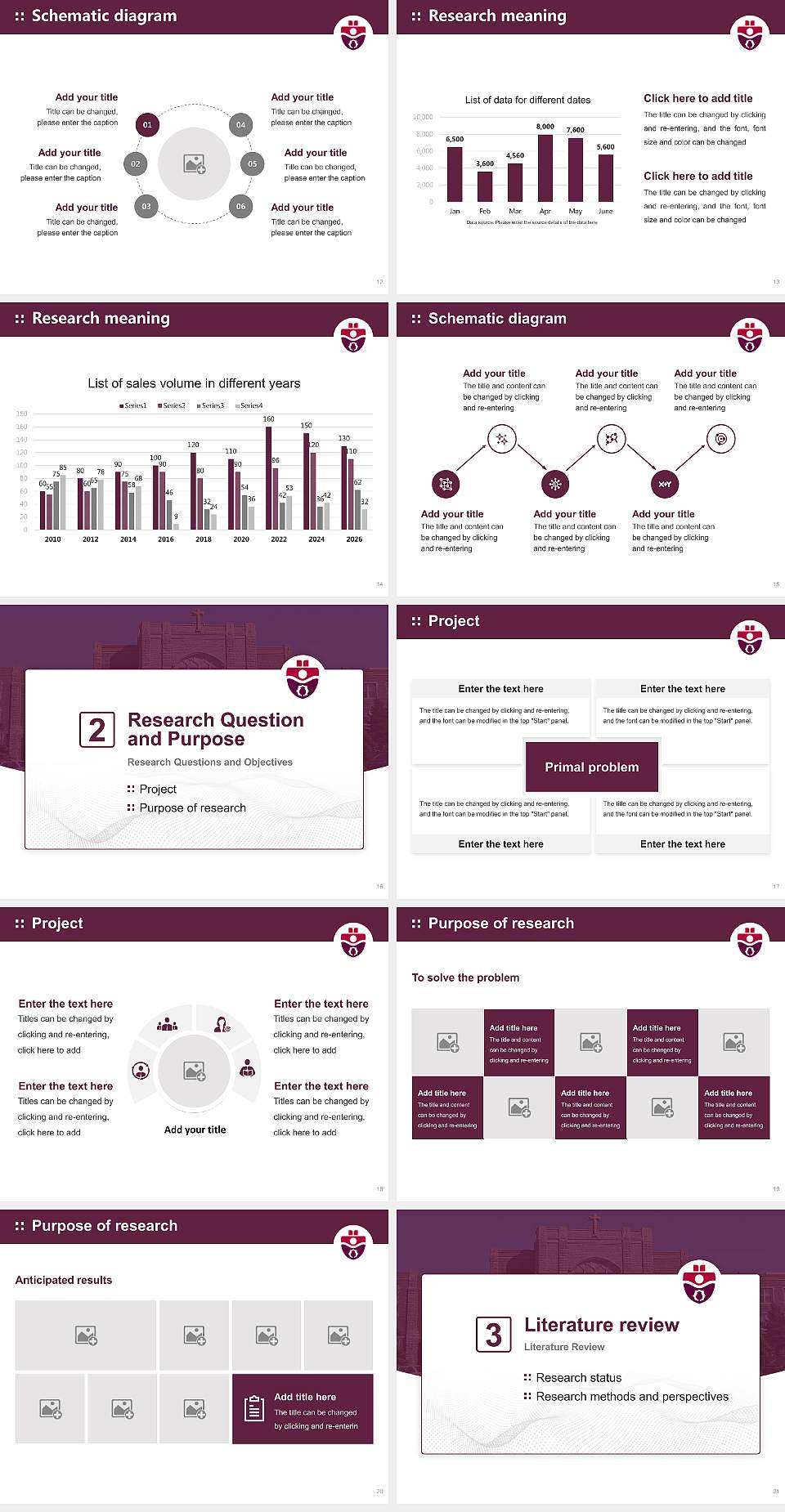 Saint Mary’s University Graduation Thesis Defense PPT Template4:3 ratio PPT effect preview image3