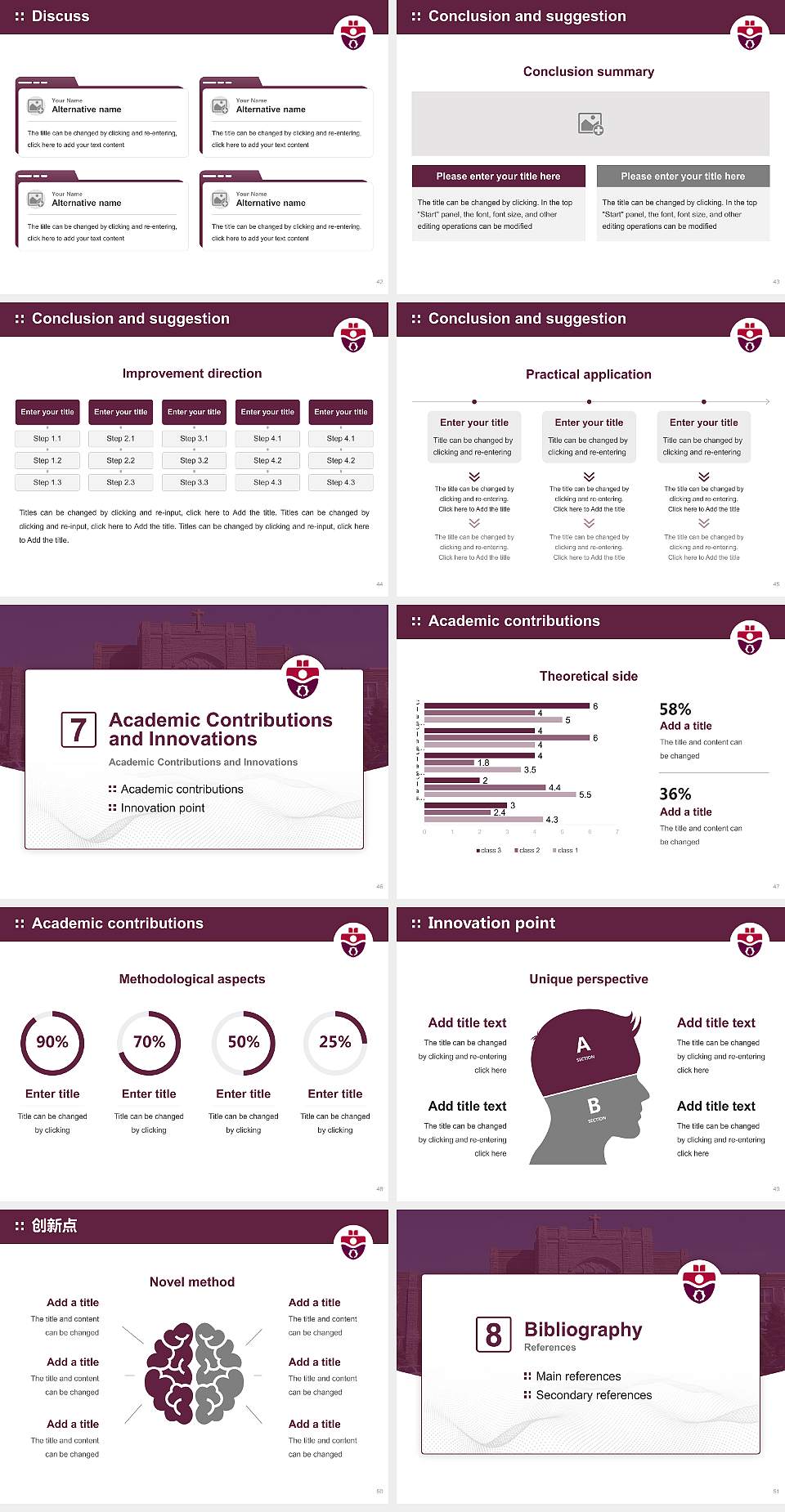 Saint Mary’s University Graduation Thesis Defense PPT Template4:3 ratio PPT effect preview image6