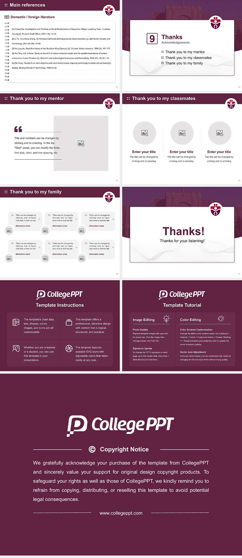 Saint Mary’s University Graduation Thesis Defense PPT Template4:3 ratio PPT effect preview image7