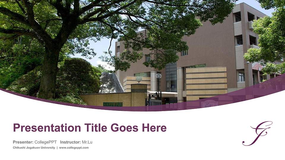 Chikushi Jogakuen University Course/Courseware Creation PPT Template16:9 ratio PPT effect preview image