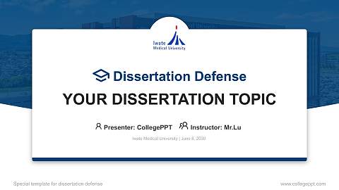 Iwate Medical University Graduation Thesis Defense PPT Template