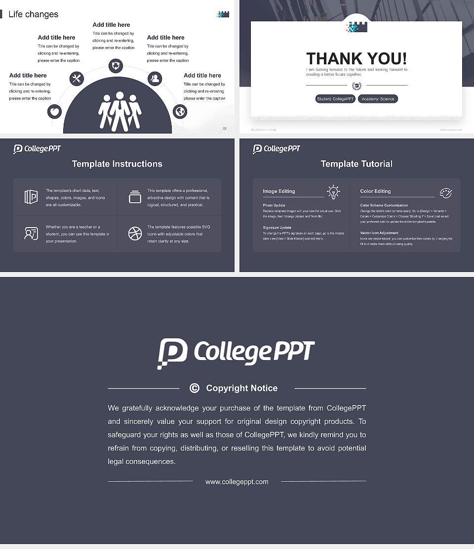 Royal Roads University National Scholarship Defense PPT Template16:9 ratio PPT effect preview image4