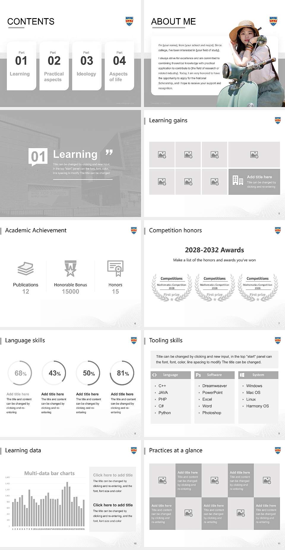 University of Plymouth National Scholarship Defense PPT Template4:3 ratio PPT effect preview image2