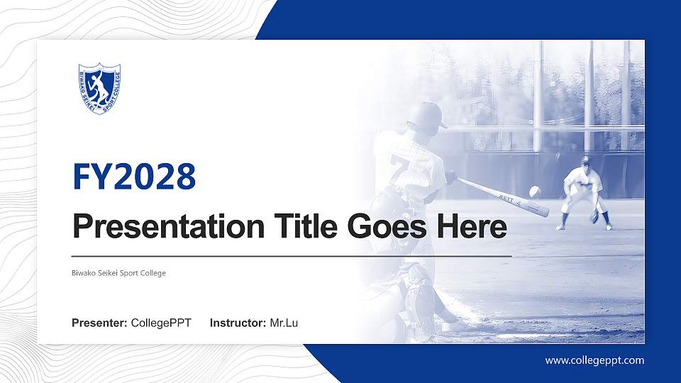 Biwako Seikei Sport College Academic Presentation/Research Findings Report PPT Template16:9 ratio PPT effect preview image