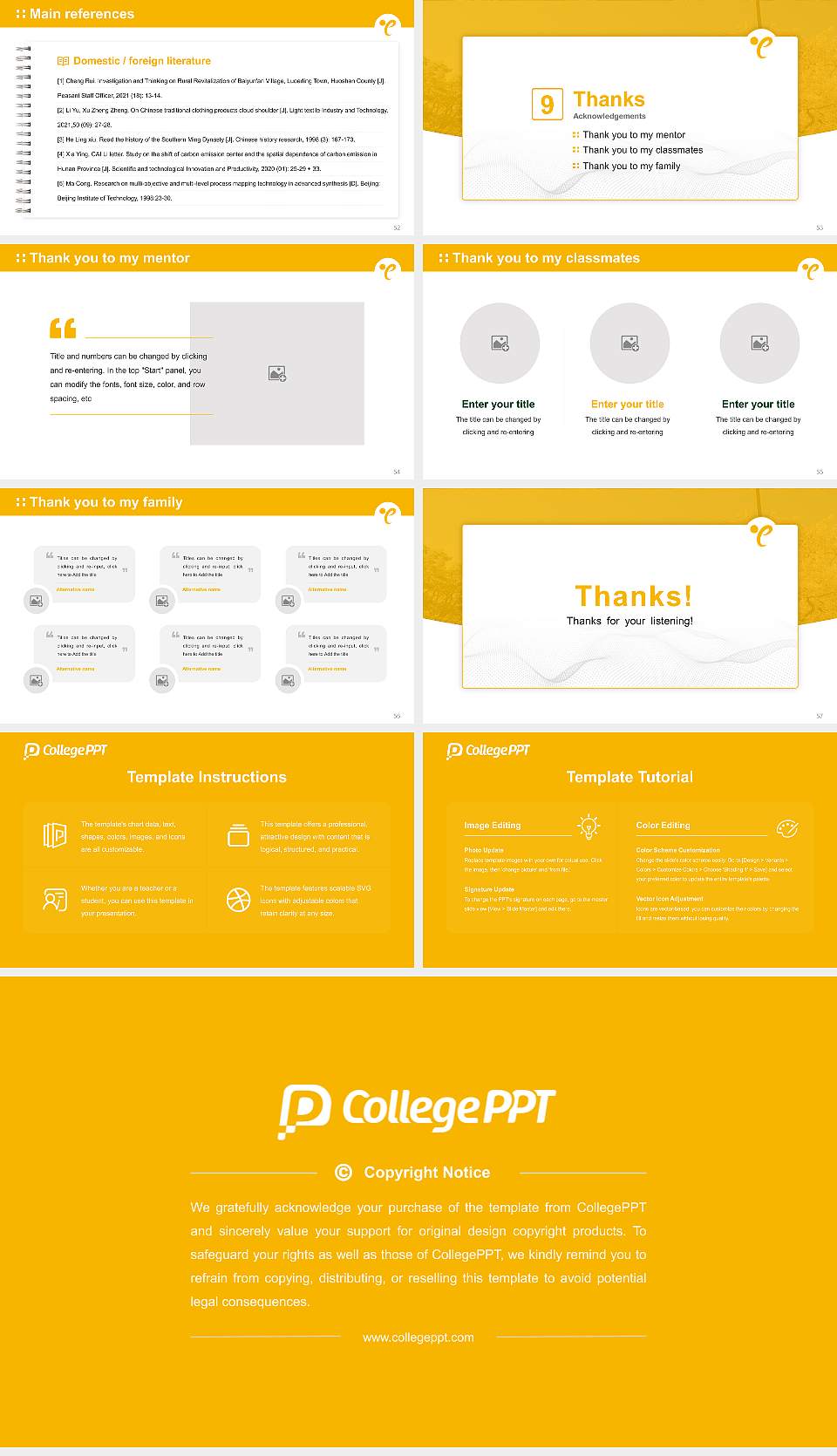 Ehime University Graduation Thesis Defense PPT Template16:9 ratio PPT effect preview image7