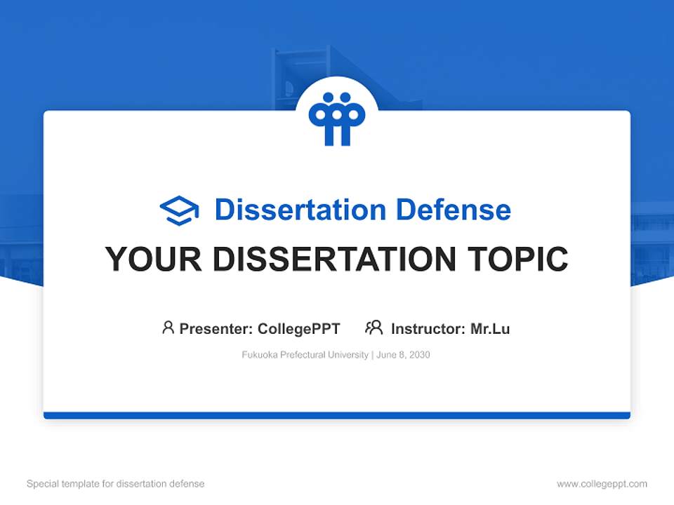 Fukuoka Prefectural University Graduation Thesis Defense PPT Template4:3 ratio PPT effect preview image7