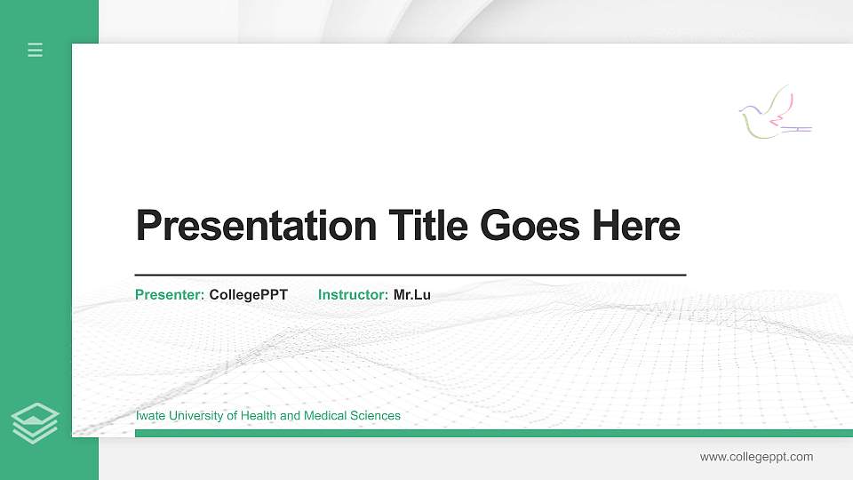 Iwate University of Health and Medical Sciences Thesis Proposal/Graduation Defense PPT Template16:9 ratio PPT effect preview image