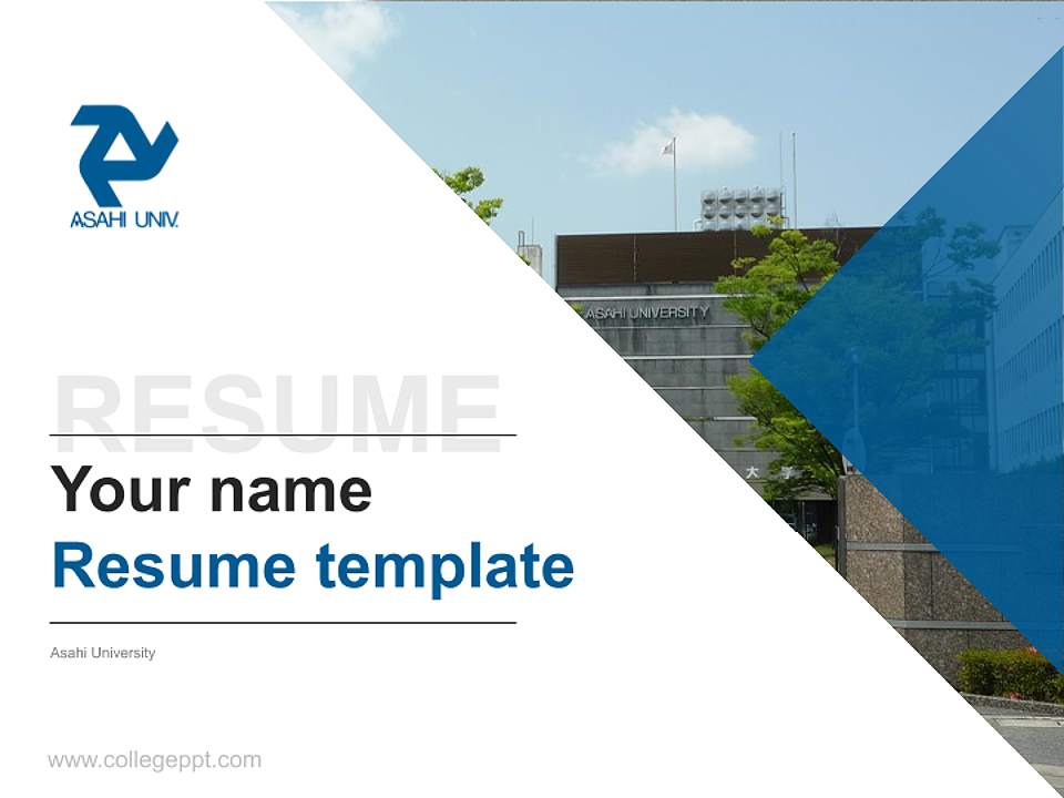 Asahi University Resume PPT Template4:3 ratio PPT effect preview image5
