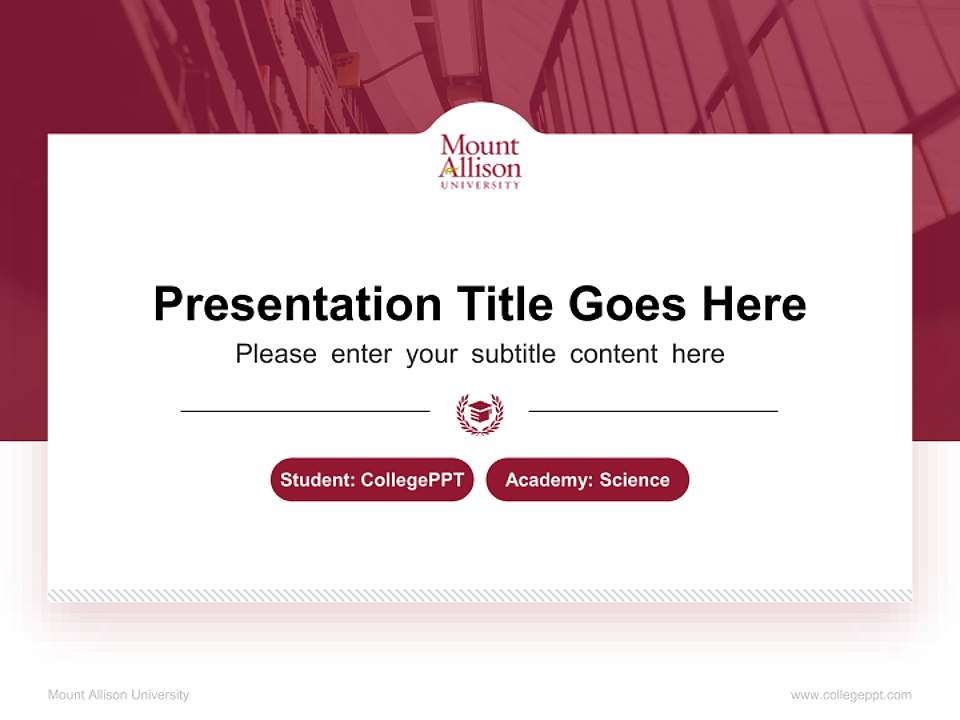 Mount Allison University National Scholarship Defense PPT Template4:3 ratio PPT effect preview image4