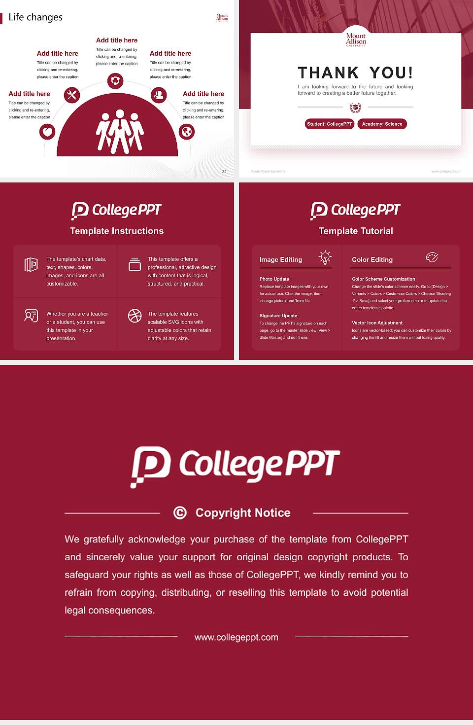 Mount Allison University National Scholarship Defense PPT Template4:3 ratio PPT effect preview image4