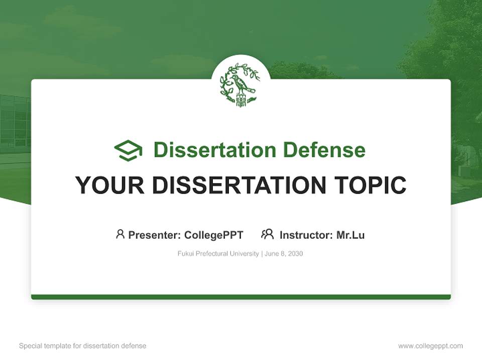 Fukui Prefectural University Graduation Thesis Defense PPT Template4:3 ratio PPT effect preview image7
