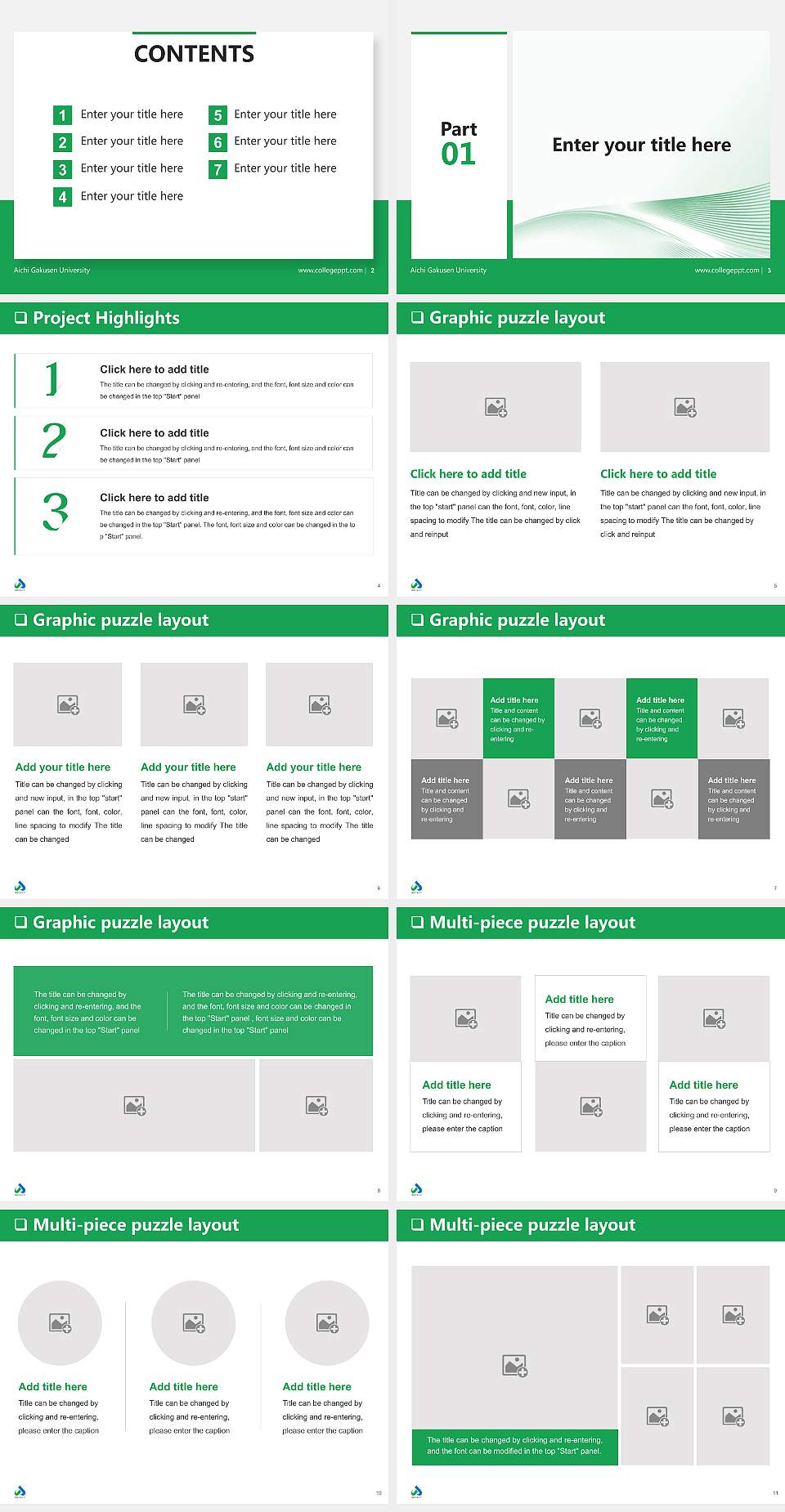 Aichi Gakusen University General Purpose PPT Template4:3 ratio PPT effect preview image2