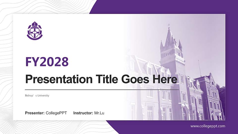 Bishop’s University Academic Presentation/Research Findings Report PPT Template16:9 ratio PPT effect preview image