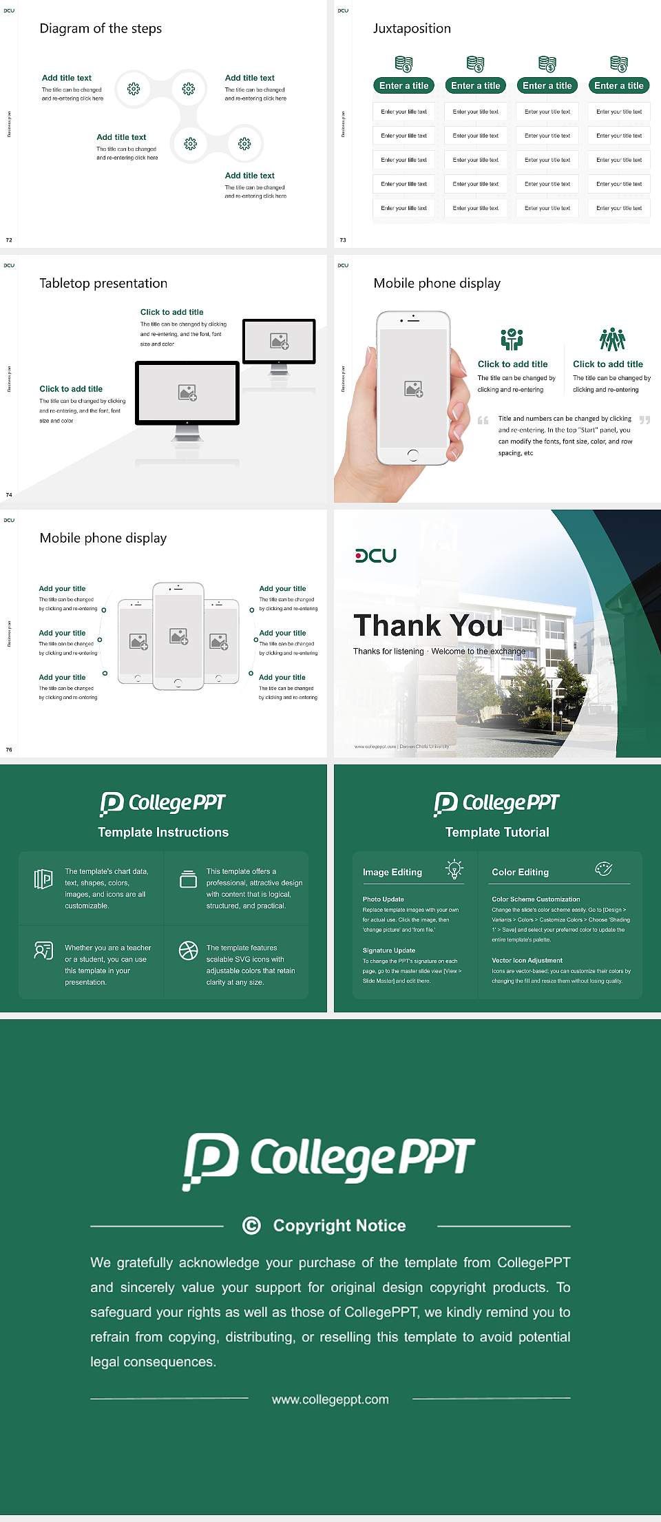 Den-en Chofu University Competition/Entrepreneurship Contest PPT Template4:3 ratio PPT effect preview image9