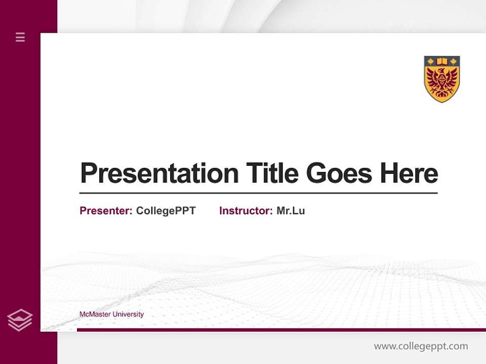 McMaster University Thesis Proposal/Graduation Defense PPT Template4:3 ratio PPT effect preview image5