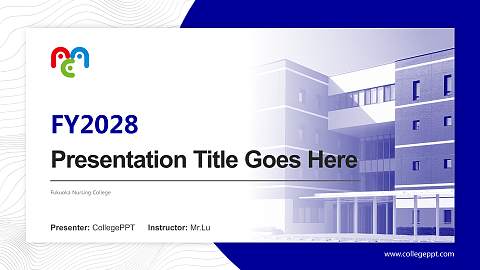 Fukuoka Nursing College Academic Presentation/Research Findings Report PPT Template