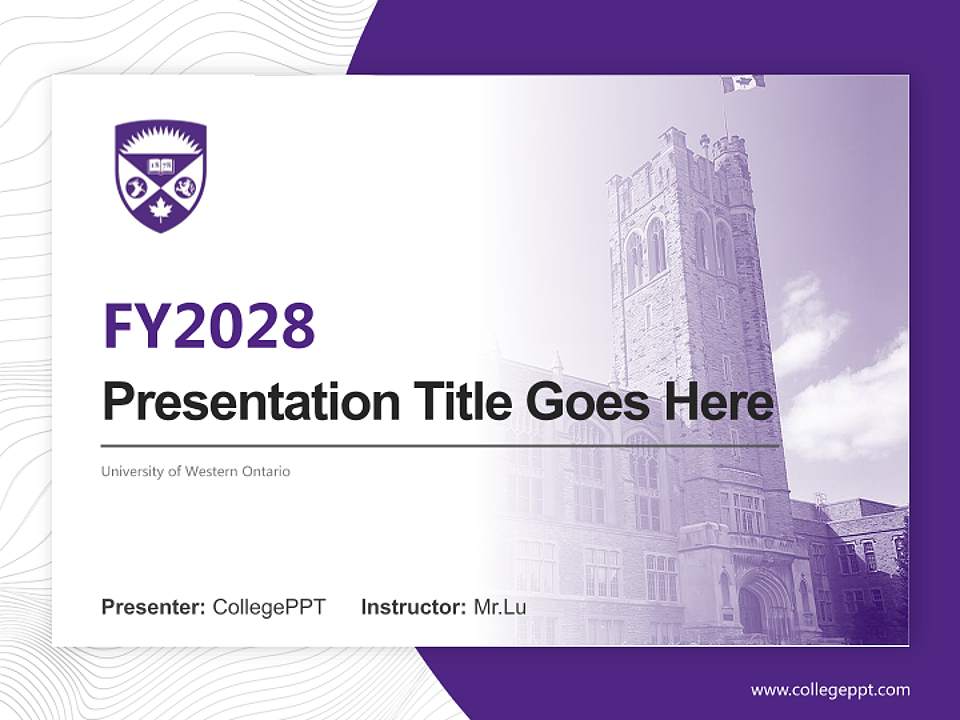 University of Western Ontario Academic Presentation/Research Findings Report PPT Template4:3 ratio PPT effect preview image5