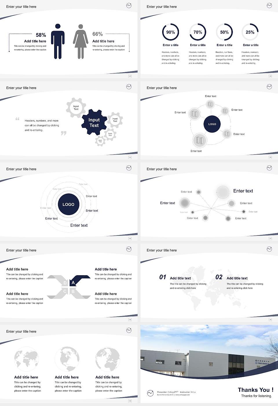 Bunsei University of Art Course/Courseware Creation PPT Template16:9 ratio PPT effect preview image4